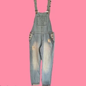 FOREVER 21 skinny straight overalls